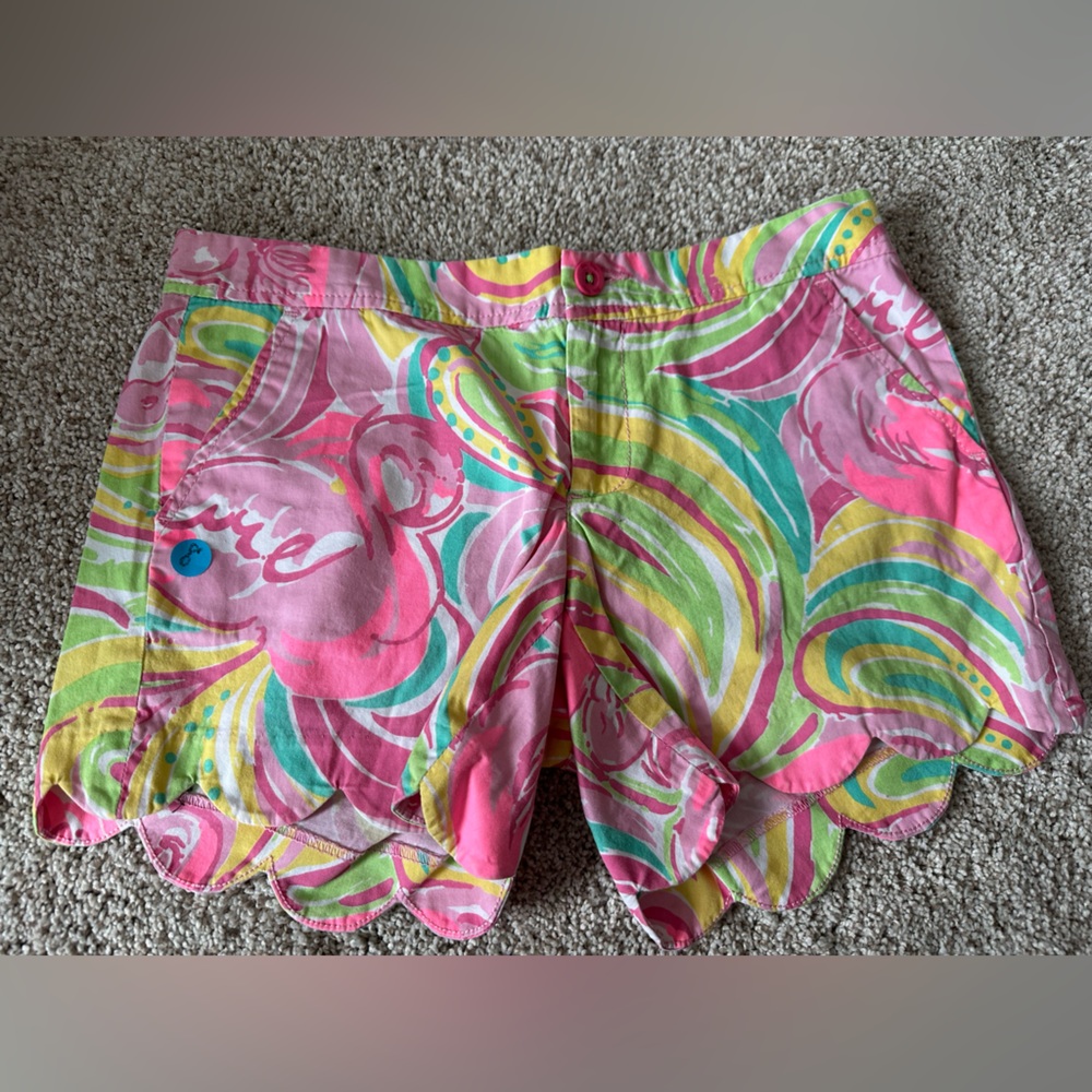 Lilly Pulitzer Women’s Shorts The Buttercup Short Flamingo Pink Green